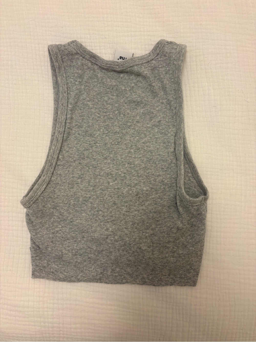 TNA Gray Ribbed Cropped Tank Top - Picture 2 of 2